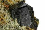 Black Dravite Crystals on Rock - New York #110359-2